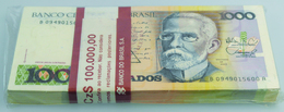 Brazil / Brasilien: Bundle With 100 Pcs. Brazil 1000 Cruzados 1988, P.213b In AUNC/UNC - Brasil