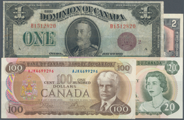 Canada: Set Of 21 Notes Containing 25 Cents 1900 P. 9b (VG), 1 Dollar "The Dominion Of Canada" 1923 - Canada