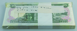 Hong Kong: Bundle With 100 Pcs. Hong Kong 10 Dollars 1992, P.191a In AUNC/UNC - Hong Kong