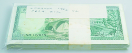 Lebanon / Libanon: Bundle With 100 Pcs. Lebanon 5 Livres 1986, P.62d In AUNC/UNC - Líbano