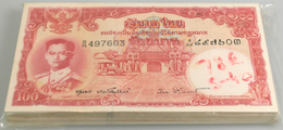 Thailand: Rare Bundle Of 100 Banknotes 100 Baht ND P. 78, All In Condition: UNC. (100 Pcs) - Thailand