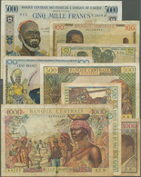 Africa / Afrika: Set Of 8 Different Banknotes French African Colony Banknotes Containin Mali 500 Fra - Otros – Africa