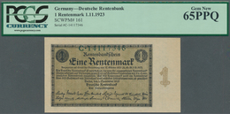 Deutschland - Deutsches Reich Bis 1945: 1 Rentenmark 1923, Ro.154a In Kassenfrischer Erhaltung, PCGS - Other & Unclassified