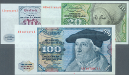 Deutschland - Bank Deutscher Länder + Bundesrepublik Deutschland: Lot Mit 3 Banknoten Der 1980-er Se - Autres & Non Classés