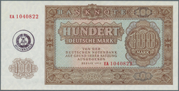 Deutschland - DDR: Seltene Banknote Zu 100 Mark 1955 Militärgeld Ro 378a Mit Handstempel Der NVA Auf - Altri & Non Classificati