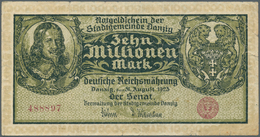 Deutschland - Nebengebiete Deutsches Reich: 10 Millionen Mark Danzig 1923, Ro.804a, Stärker Gebrauch - Altri & Non Classificati
