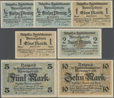 Deutschland - Nebengebiete Deutsches Reich: Memelgebiet, Lot Mit 11 Banknoten, Dabei 2 X 50 Pfennig, - Autres & Non Classés