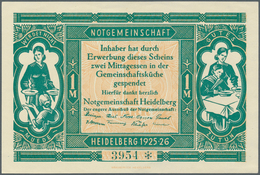 Deutschland - Notgeld - Baden: Heidelberg, Notgemeinschaft Heidelberg, 1 Mark (= Zwei Mittagessen), - [11] Emisiones Locales