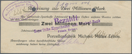 Deutschland - Notgeld - Bayern: Schönwald, Porzellanfabrik Michael Müller Erben, 2 Mio. Mark, 22.8.1 - [11] Local Banknote Issues