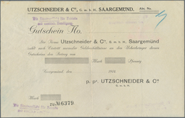 Deutschland - Notgeld - Elsass-Lothringen: Saargemünd, Lothringen, Utzschneider & Cie. G.m.b.H., For - Autres & Non Classés