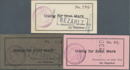 Deutschland - Notgeld - Mecklenburg-Vorpommern: Neustrelitz, Magistrat, 3, 5, 10 Mark, 1914, Entwert - [11] Emisiones Locales