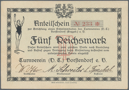 Deutschland - Notgeld - Sachsen: Borstendorf, Turnverein, 5 Reichsmark, Anteilschein Zur Errichtung - [11] Local Banknote Issues