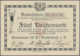 Deutschland - Notgeld - Sachsen: Borstendorf, Turnverein, 5 Reichsmark, Anteilschein Zur Errichtung - [11] Local Banknote Issues