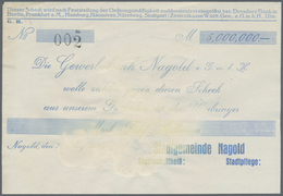 Deutschland - Notgeld - Württemberg: Nagold, Stadtgemeinde, 5 Mio. Mark, 20.8.1923, Vollständig Gedr - [11] Emisiones Locales