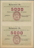 Deutschland - Notgeld - Württemberg: Nagold, Stadt, 5 Billionen (5000 Milliarden) Mark, 8.11.1923, W - [11] Emisiones Locales