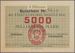 Deutschland - Notgeld - Württemberg: Nagold, Stadt, 5 Billionen (5000 Milliarden) Mark, 8.11.1923, W - [11] Emissioni Locali
