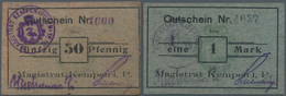 Deutschland - Notgeld - Ehemalige Ostgebiete: Kempen, Posen, Magistrat, 50 Pf., O. D., Graugrün, Une - Sonstige & Ohne Zuordnung
