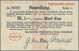 Deutschland - Notgeld - Niedersachsen: Hannover-Linden, HANOMAG A.G., 1 (7), 2 (8), 5 (10) Mark, 20. - [11] Emissions Locales