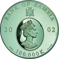 Sambia: 100.000 Kwacha 2002 Proof, HM Elizabeth Queen Mother 1900-2002, 3 Kg 999/1000 Fine Silver, S - Zambia