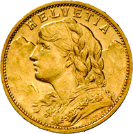 Schweiz - Anlagegold: 20 Franken 1901 B (Vreneli), KM# 35.1, 6.45 G, 900/1000 Gold, Auflage Nur 500. - Autres & Non Classés