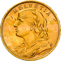 Schweiz - Anlagegold: 20 Franken 1913 B (Vreneli), KM# 35.1, 6.45 G, 900/1000 Gold, Auflage Nur 700. - Autres & Non Classés