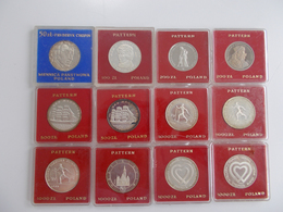 Polen: Lot 12 Pattern Coins / PROBA: 1 X 50 Zlotych, 1 X 100 Zlotych, 2 X 200 Zlotych, 2 X 500 Zloty - Polen