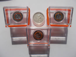 Deutschland: Lot 4 Münzen, 3 X 5 Euro 2018 Subtropische Zone (D,F,J) Mit Orangenem Ring In Der Quali - Duitsland