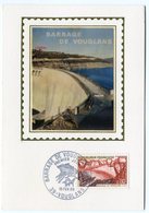 RC 9892 FRANCE CARTE MAXIMUM 1969 BARRAGE DE VOUGLANS JURA FDC SUR SOIE - 1960-1969