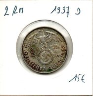 Allemagne. 2 Reichmarks. 1937 D - 2 Reichsmark