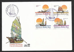 Macao Portugal FDC Bateaux Traditionnels 1984 Macau Traditional Boats FDC - FDC