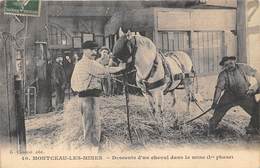 71-MONTCEAU-LES-MINES- DESCENTE D'UN CHEVAL DANS LA MINE ( 1er PHASE ) - Montceau Les Mines