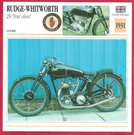 Rudge Whitworth 250 "Four Valves", Moto De Course, Grande Bretagne, 1931, Quatre Soupapes Radiales - Sport