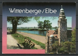 Deutschland Ansichtskarte WITTENBERGE / Elbe Hafen & Rathaus Sent 1993 - Wittenberge