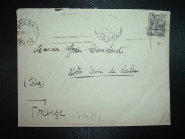 LETTRE TP 50c OBL.MEC. VARIETE 23-8 33 TUNIS RP TUNISIE - Covers & Documents