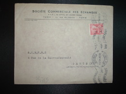 LETTRE TP 15F OBL.MEC.15 IX 49 TUNIS RP TUNISIE + SOUSCRIVEZ AUX BONS D'EQUIPEMENT TUNISIENS + STE COMMERCIALE DES ECHAN - Lettres & Documents