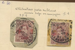 156 20c  154 Oblitérations Militaires  Cote 30,-E - 1918 Red Cross