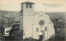 - Dpts Div.-ref-AD92- Tarn Et Garonne - Montpezat De Quercy - Eglise Collégiale - Carte Bon Etat - - Montpezat De Quercy