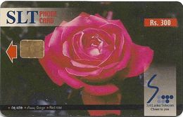 Sri Lanka - SLT - Red Rose Flower - 300₨, No Serial - Sri Lanka (Ceylon)