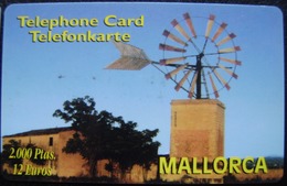 PREPAGO TELEPHONE CARD - USADA - MOLINO DE RIEGO - MALLORCA - A799 - Otros & Sin Clasificación