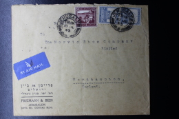 Palestine: 1945 Air Letter Jerusalem, Double Ring Cancels  Mixed Stamps. - Palestina