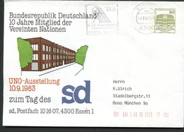 Bund PU117 D2/030 UNO 10 J. MITGLIED Essen Gebraucht 1983 - Privé Briefomslagen - Gebruikt