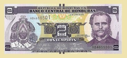 Honduras P97, 2 Lempira, Soto / Tigre Island, Port 2014, Braille For Blind UNC - Honduras