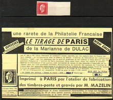 FRANCE - 1948 - LE TIRAGE DE PARIS DE LA MARIANNE DE DULAC - Briefmarkenmessen