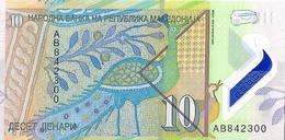 Macedonia P-NEW,10 Denari, 2018, Peacock / Statute Of Goddess, POLYMER, UNC - Macedonia Del Norte