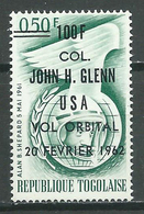 Togo YT N°354 Conquete De L'espace Surchargé Col. John H. Glenn Neuf/charnière * - Togo (1960-...)