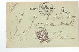 15 Vue Du Pic Griou Arrivée Du Train A St Jacques Carte Taxée - 1859-1959 Lettres & Documents