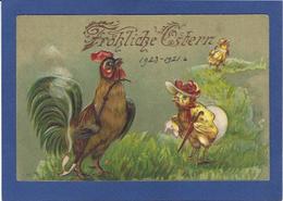 CPA Poussins Non Circulé Gaufré Embossed Coq Pipe - Animaux Habillés