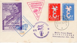 Belgium-Germany, 1958 "Aero Philatelic Club" Special FFC / Erstflugbrief Europe Stamps+label - Lettres & Documents