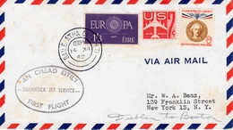 Ireland-USA, 1960 "Jet Sevice" FFC / Erstflugbrief Europe Stamps+USA Additional Stamps - Airmail