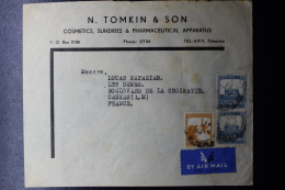 Palestine:  Airmail Cover Tel Aviv  To Cannes Mixed Stamps - Palestina